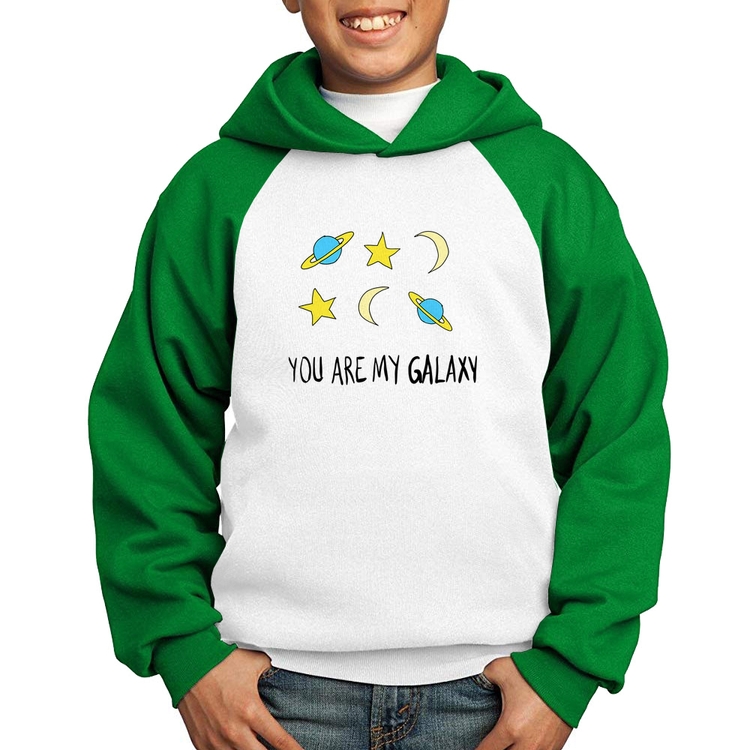 Moletom Infantil You Are My Galaxy - Branco/Verde