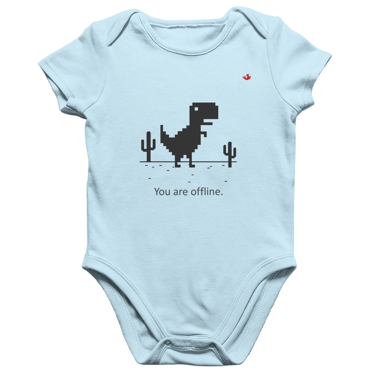 Body Bebê Algodão You are offline - Azul Bebê