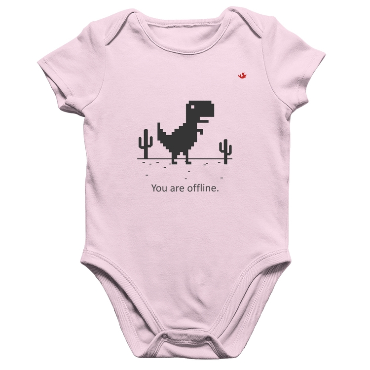 Body Bebê Algodão You are offline - Rosa Bebê
