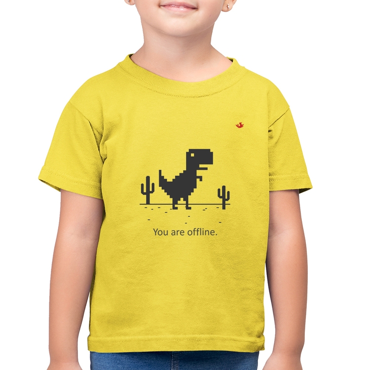 Camiseta Algodão Infantil You are offline - Amarelo Canário