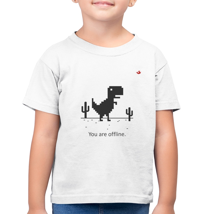 Camiseta Algodão Infantil You are offline - Branca