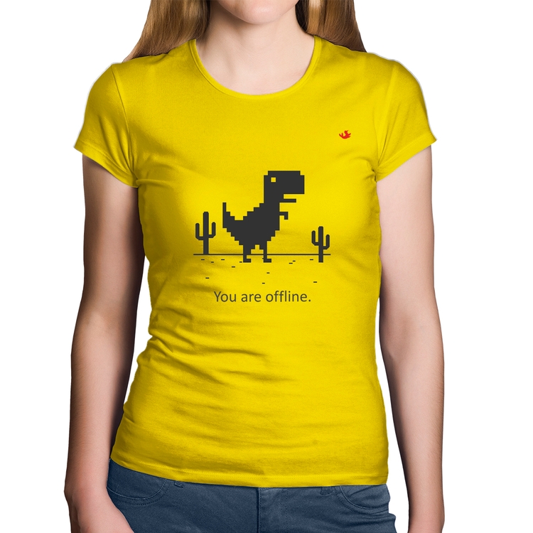 Baby Look Algodão You are offline - Amarela