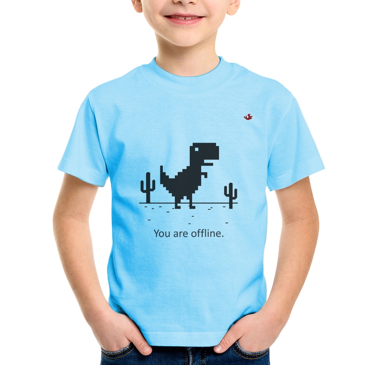 Camiseta Infantil You are offline - Azul Bebê