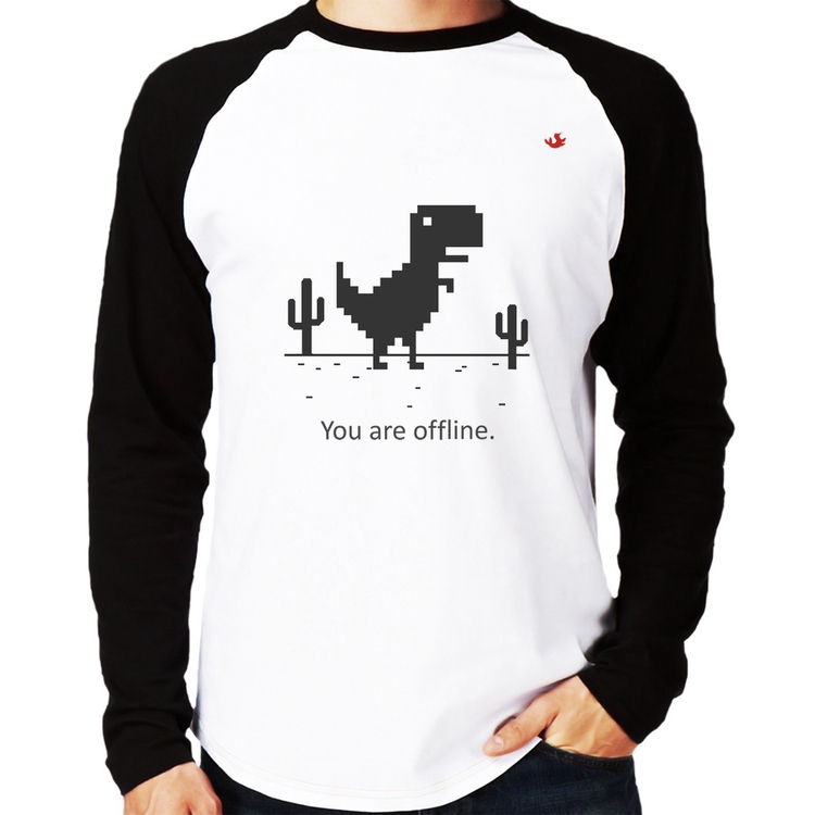 Camiseta Raglan You are offline Manga Longa
