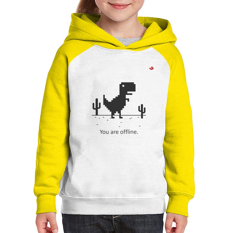 Moletom Infantil You are offline - Branco/Amarelo