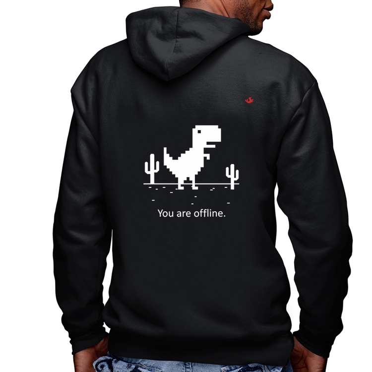Blusa Moletom You are offline Masculina com Capuz e Zíper