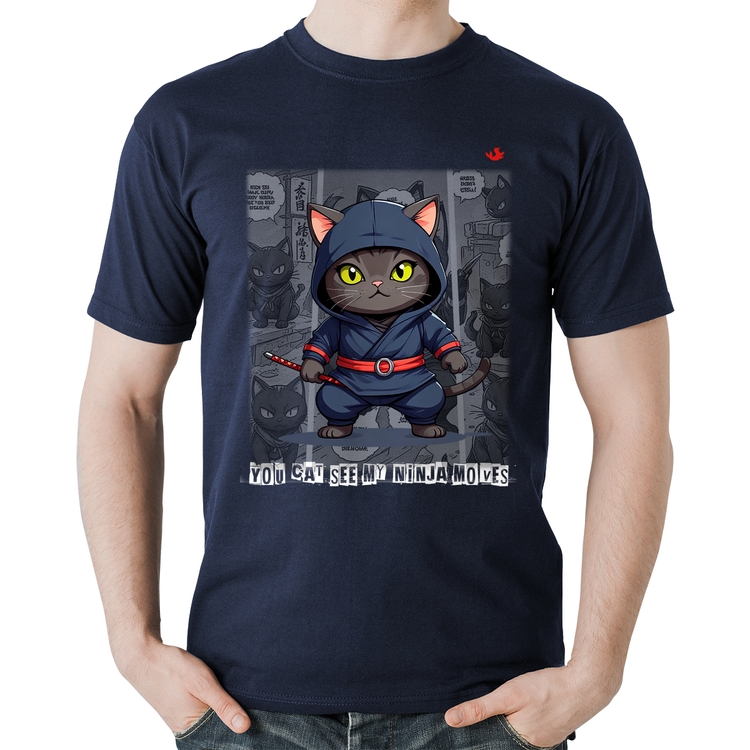 Camiseta Algodão You cat see my ninja moves - Marinho