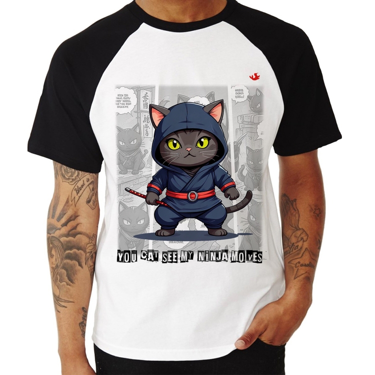 Camiseta Raglan You cat see my ninja moves