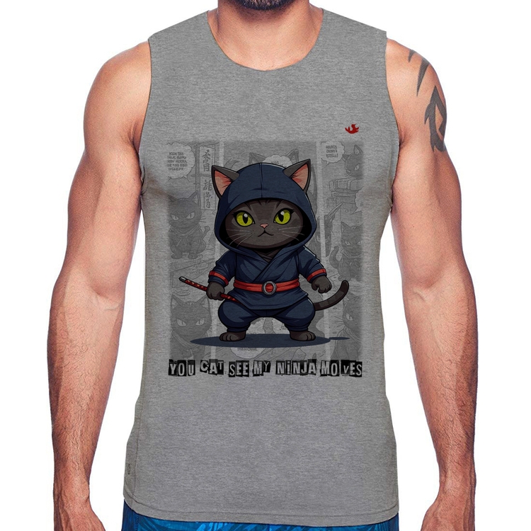 Regata You cat see my ninja moves - Cinza