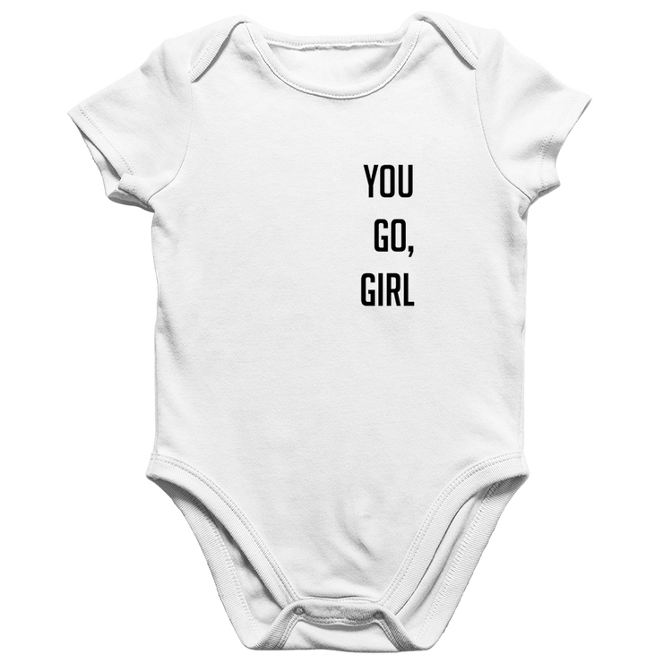 Body Bebê Algodão You go girl - Branco