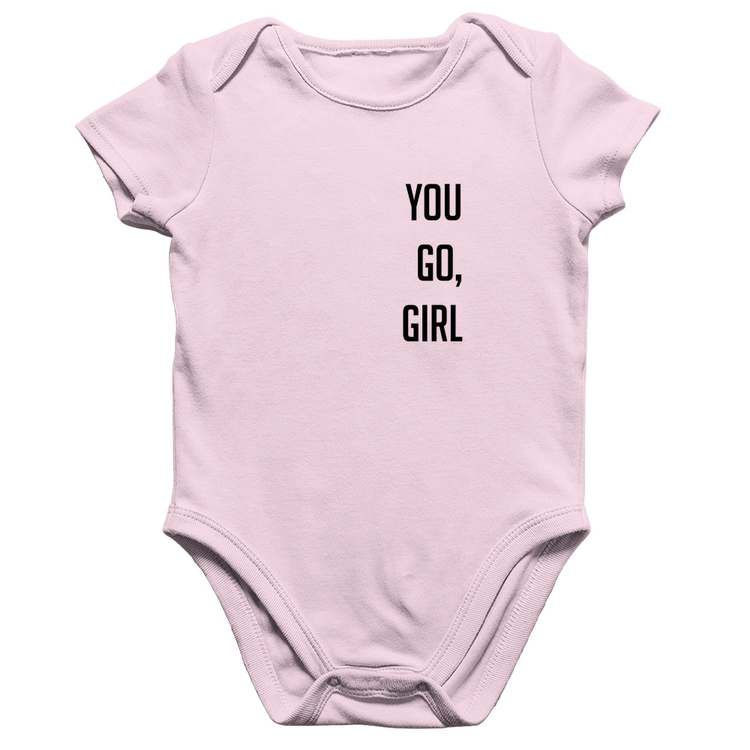 Body Bebê Algodão You go girl - Rosa Bebê
