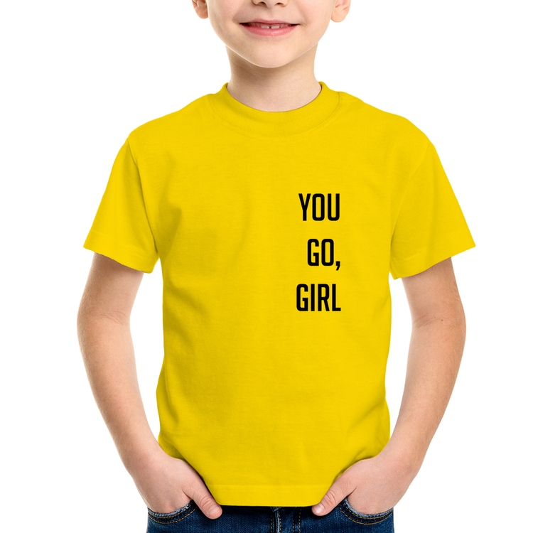 Camiseta Infantil You go girl - Amarela