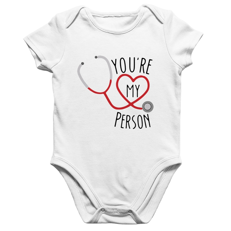 Body Bebê Algodão You're My Person Coração - Branco