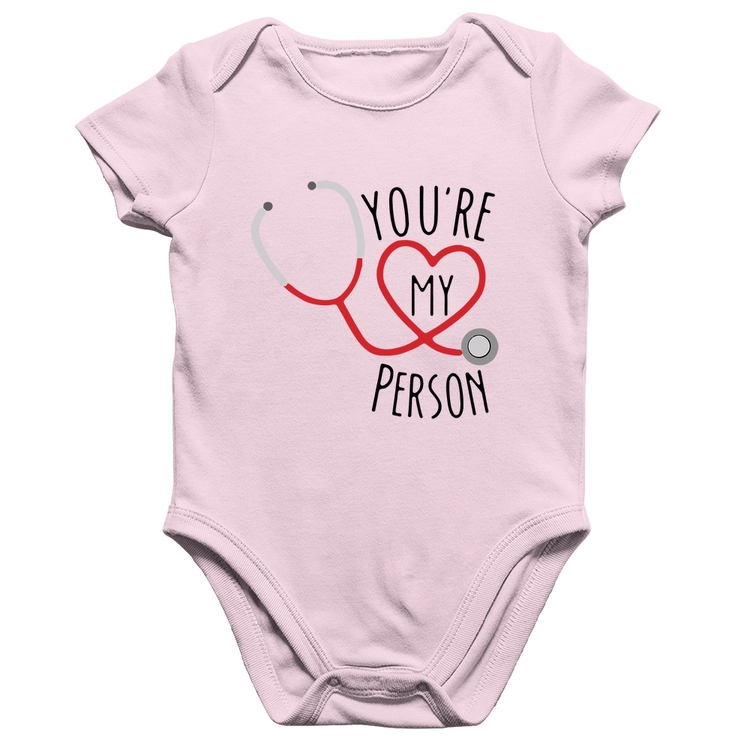 Body Bebê Algodão You're My Person Coração - Rosa Bebê