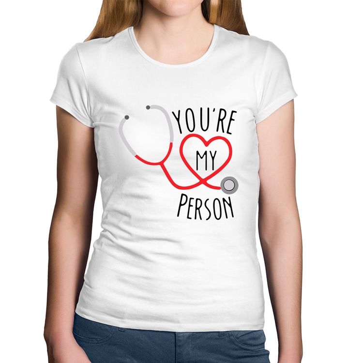 Baby Look Algodão You're My Person Coração - Branca