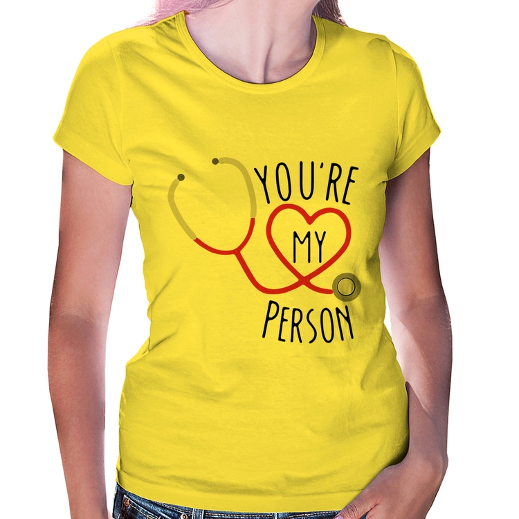 Baby Look You're My Person Coração - Amarela
