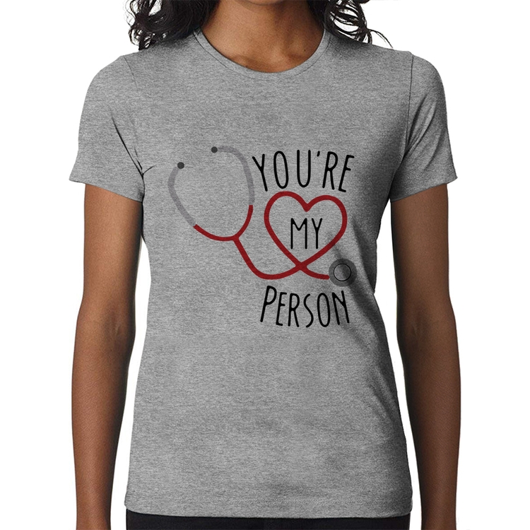 Baby Look You're My Person Coração - Cinza