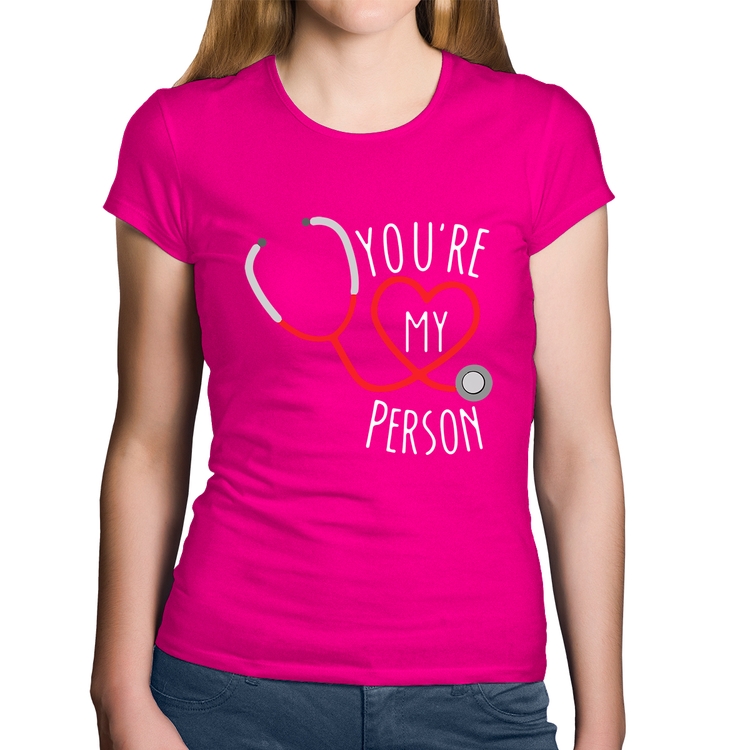 Baby Look Algodão You're My Person Coração - Rosa