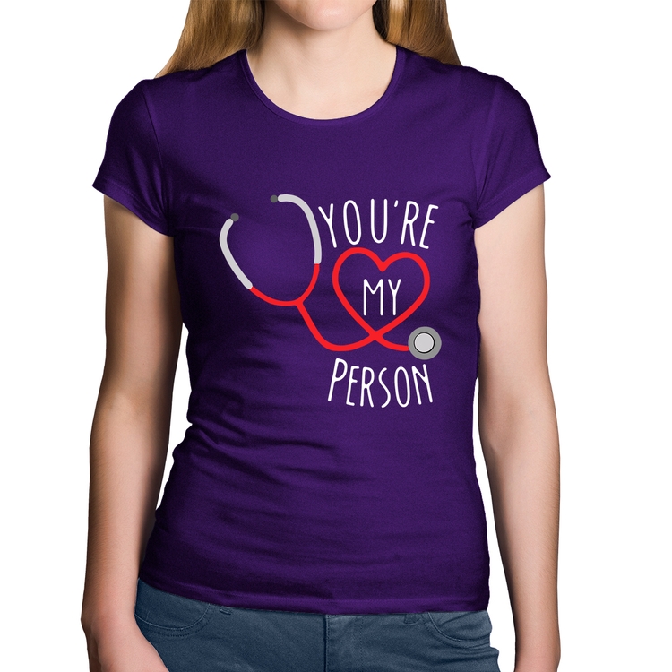 Baby Look Algodão You're My Person Coração - Roxa