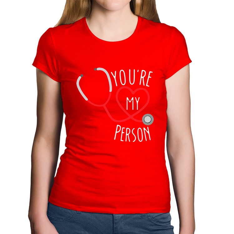 Baby Look Algodão You're My Person Coração - Vermelha