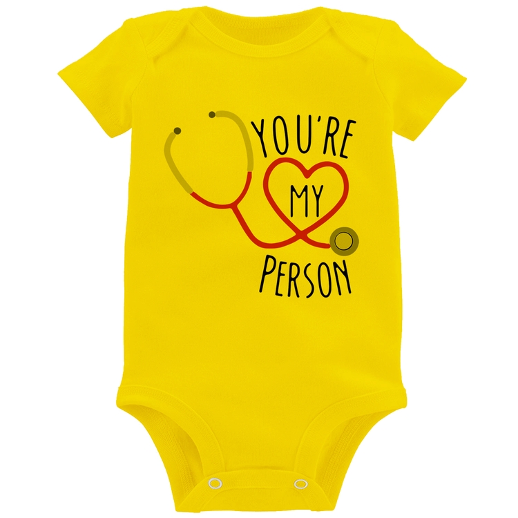 Body Bebê You're My Person Coração - Amarelo