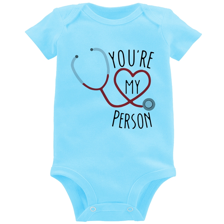 Body Bebê You're My Person Coração - Azul Bebê