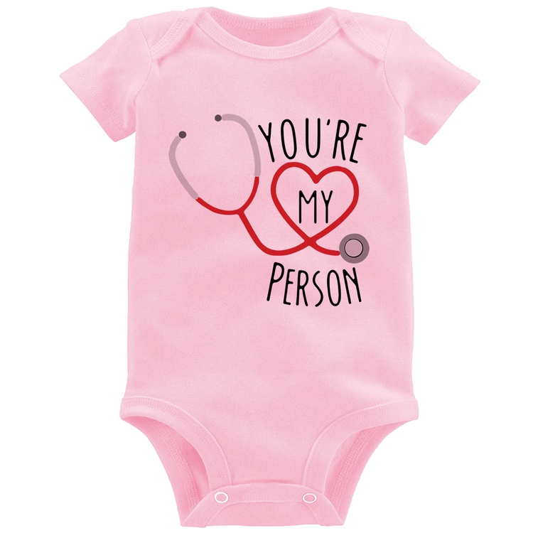 Body Bebê You're My Person Coração - Rosa Bebê