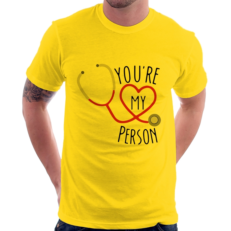 Camiseta You're My Person Coração - Amarela