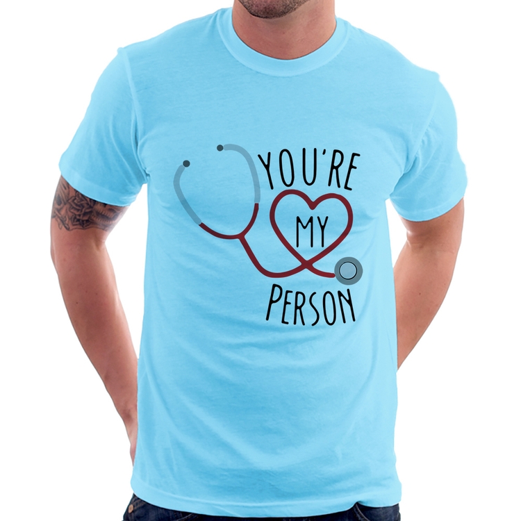 Camiseta You're My Person Coração - Azul Bebê