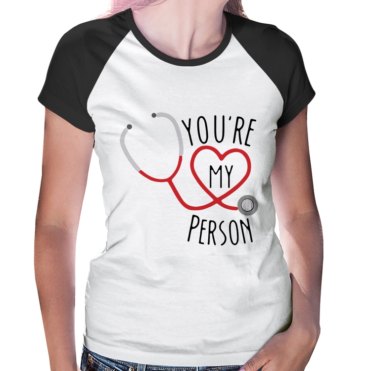 Baby Look Raglan You're My Person Coração
