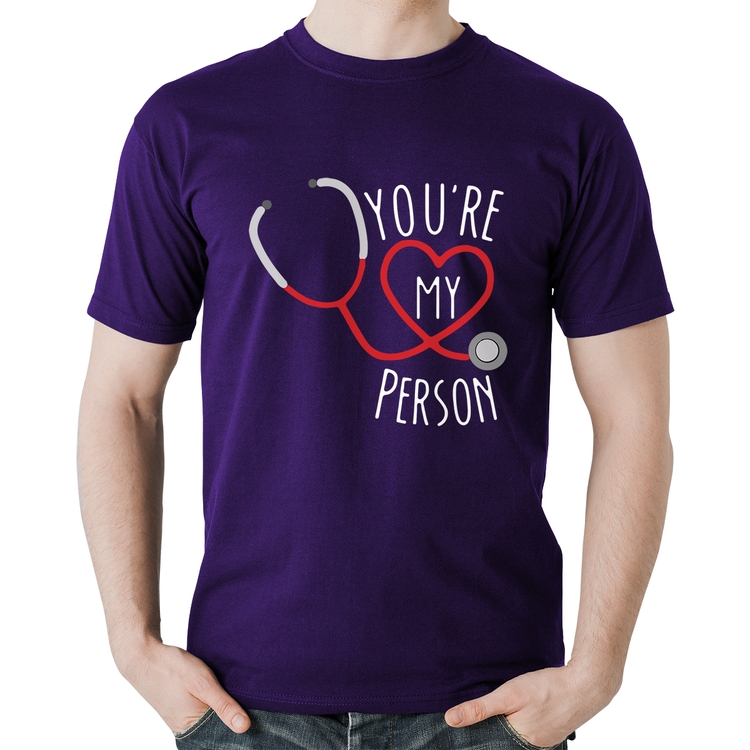 Camiseta Algodão You're My Person Coração - Roxa