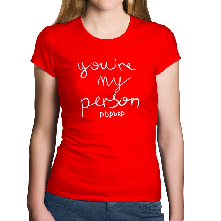 Baby Look Algodão You're my person frase - Vermelha