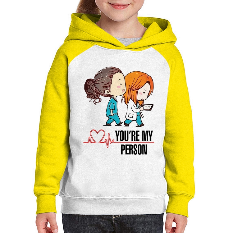 Moletom Infantil You're My Person - Branco/Amarelo