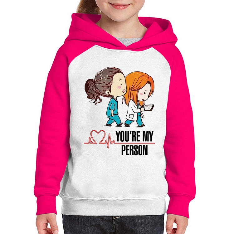 Moletom Infantil You're My Person - Branco/Rosa