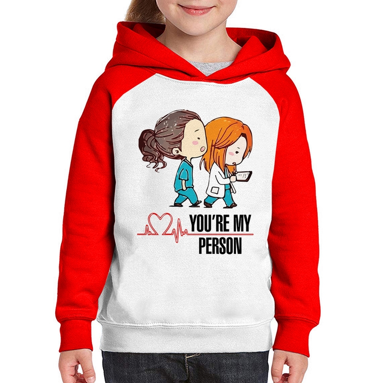 Moletom Infantil You're My Person - Branco/Vermelho