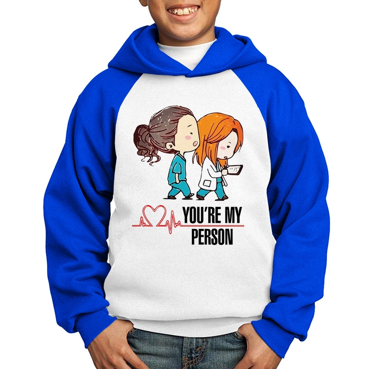 Moletom Infantil You're My Person - Branco/Azul