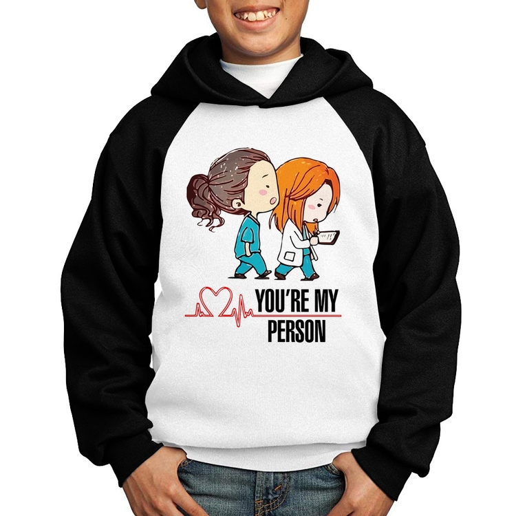 Moletom Infantil You're My Person - Branco/Preto