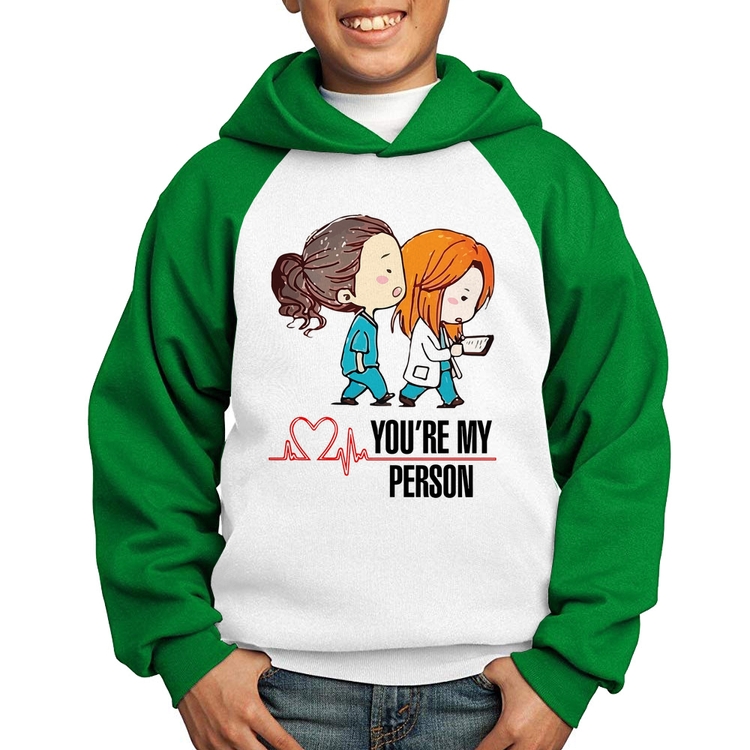 Moletom Infantil You're My Person - Branco/Verde