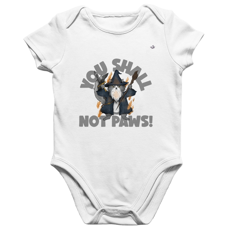 Body Bebê Algodão You shall not paws - Branco