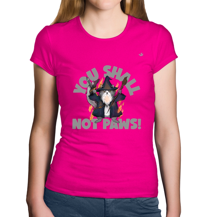 Baby Look Algodão You shall not paws - Rosa