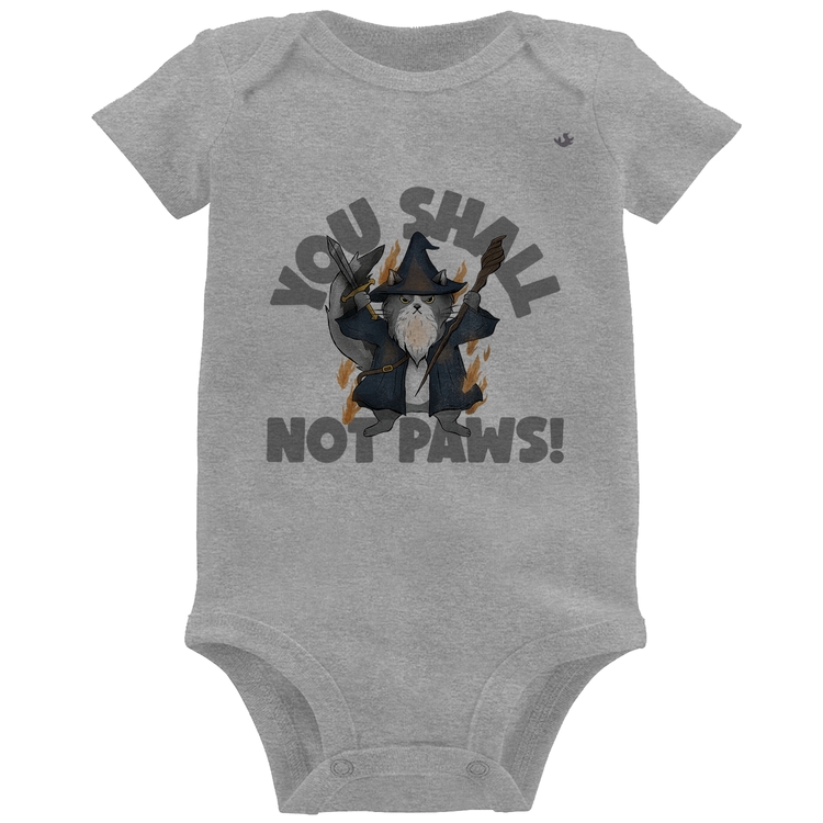 Body Bebê You shall not paws - Cinza