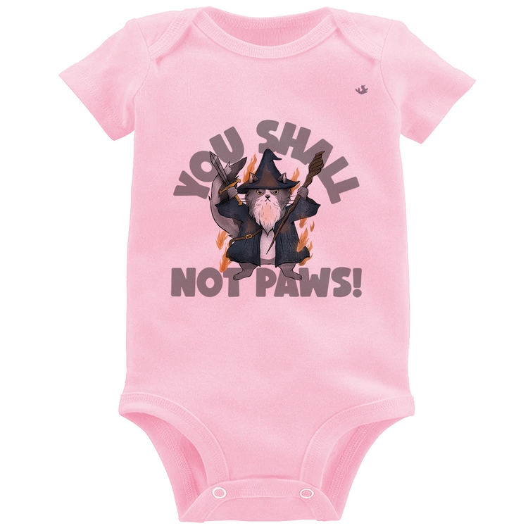Body Bebê You shall not paws - Rosa Bebê
