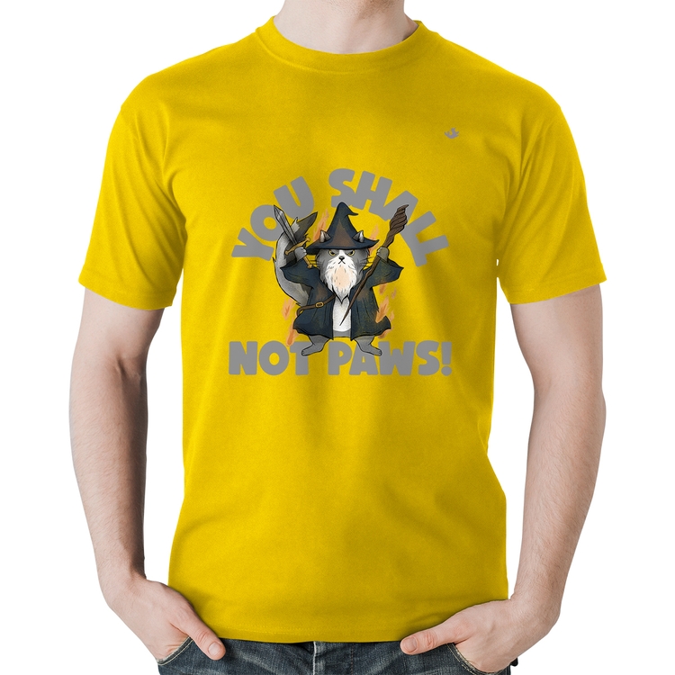 Camiseta Algodão You shall not paws - Amarela