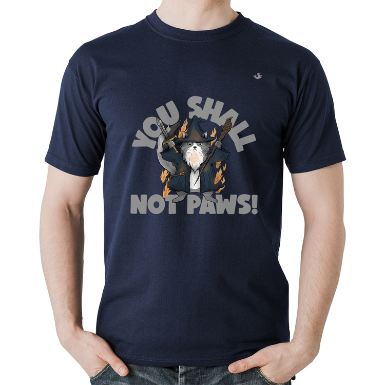 Camiseta Algodão You shall not paws - Marinho