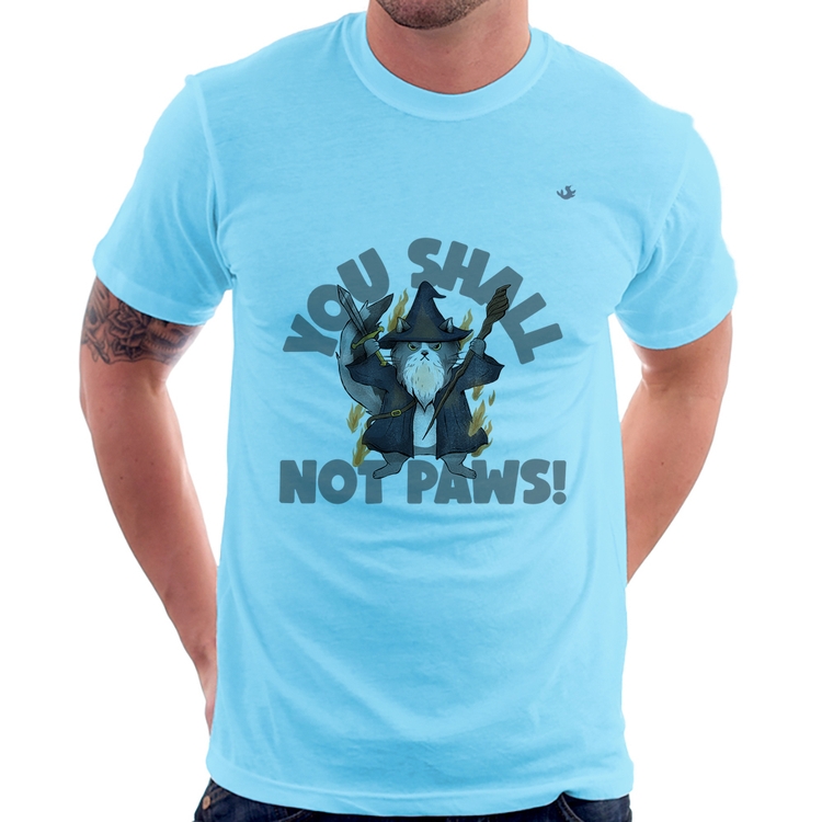 Camiseta You shall not paws - Azul Bebê