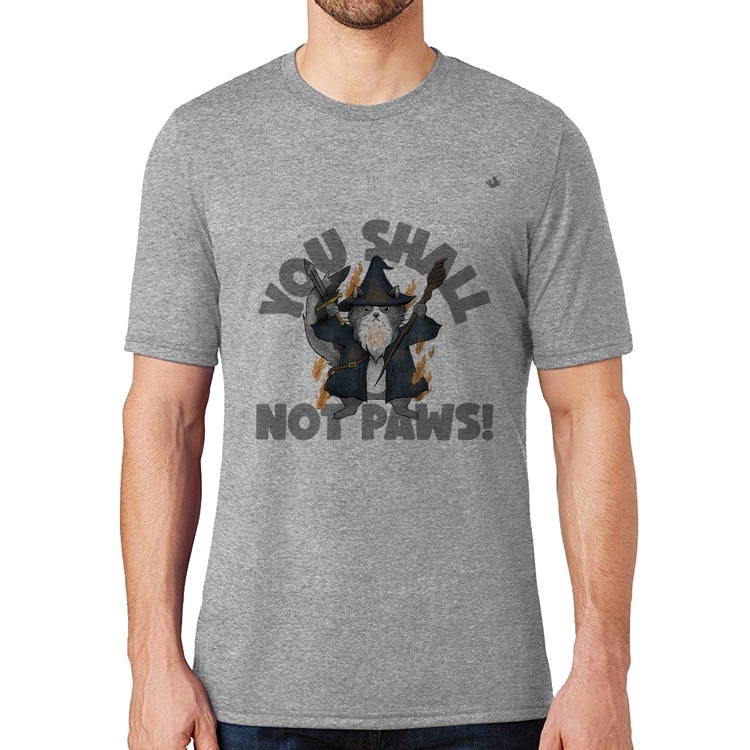 Camiseta You shall not paws - Cinza