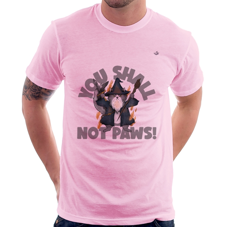 Camiseta You shall not paws - Rosa Bebê