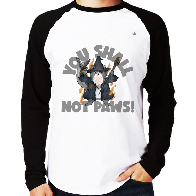 Camiseta Raglan You shall not paws Manga Longa