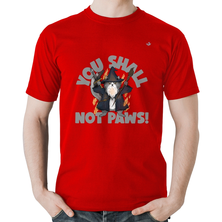 Camiseta Algodão You shall not paws - Vermelha