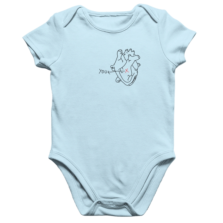 Body Bebê Algodão Your position in my heart - Azul Bebê